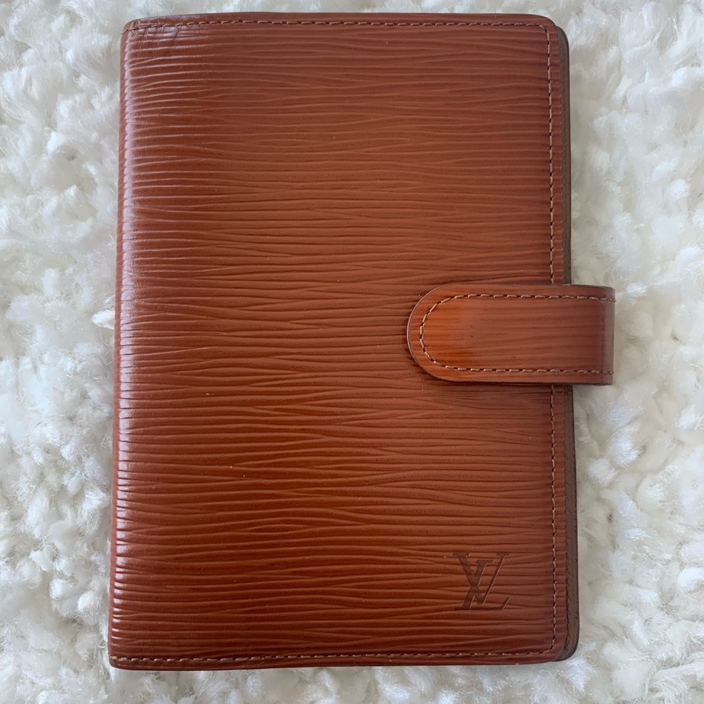 Louis Vuitton epi leather agenda cognac brown